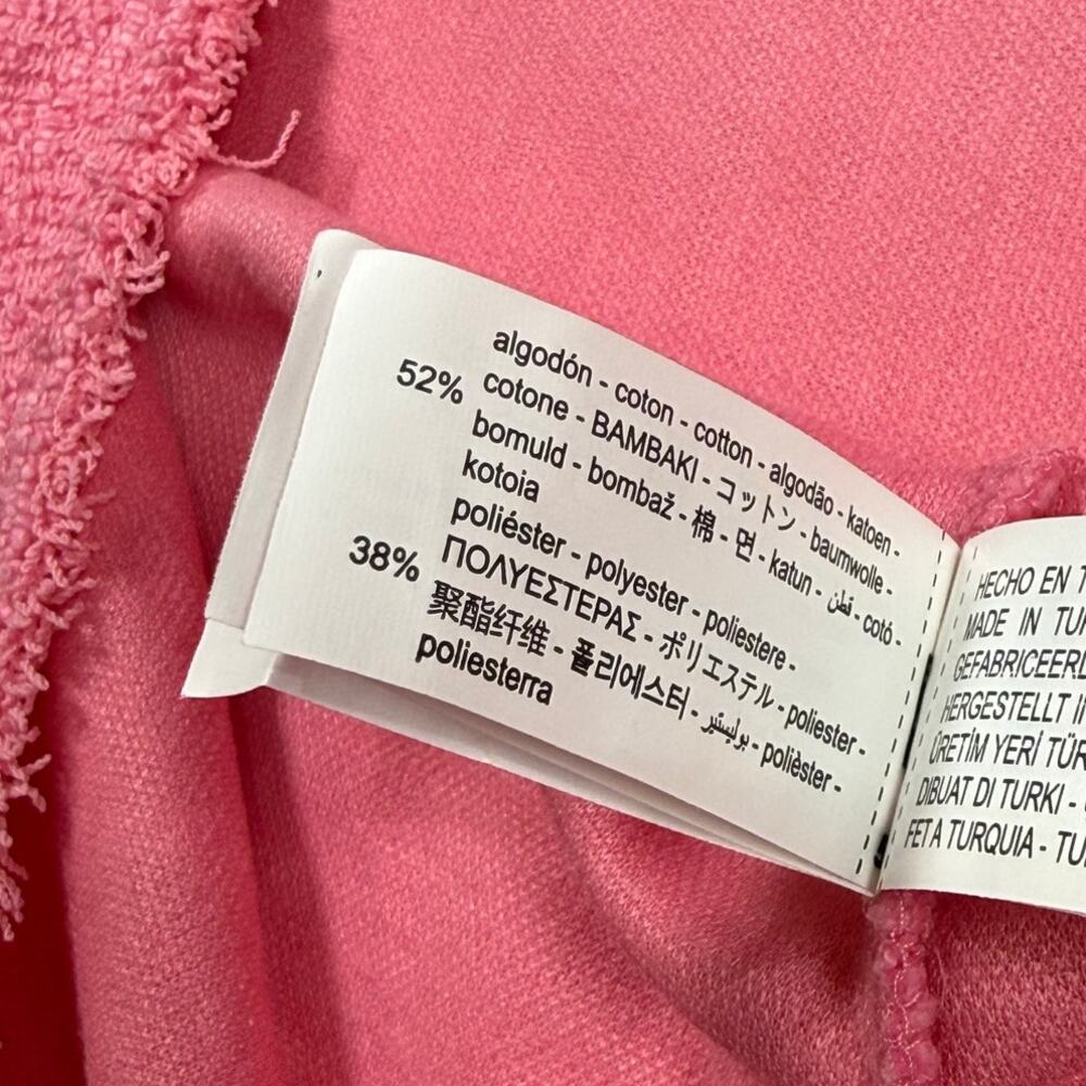 Zara Structured Jacquard Pink Tweed A-Line Midi Skirt Large - Picture 5 of 9